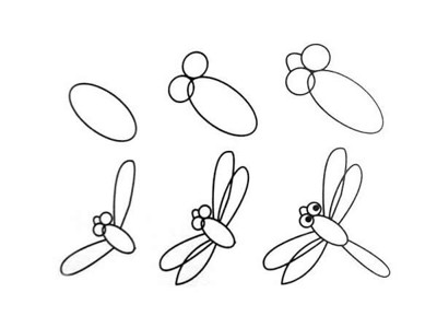 蜻蜓简笔画 简笔画蜻蜓的画法步骤图片