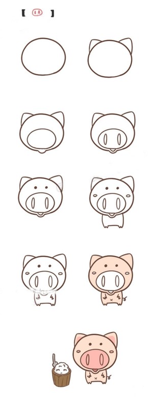 可爱的小猪简笔画图片_可爱的小猪简笔画的画法步骤教程