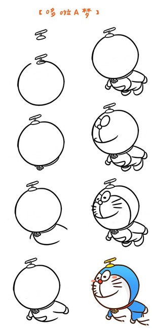 关于哆啦A梦的简笔画画法