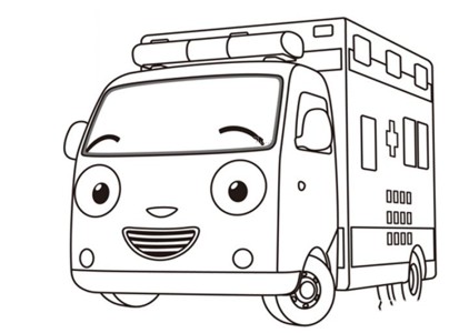 卡通救护车简笔画图片