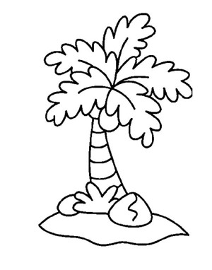 椰树简笔画植物 椰树植物简笔画步骤图片大全