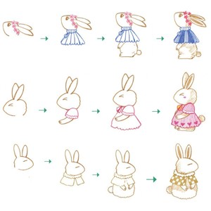 3张超可爱的兔子简笔画步骤图