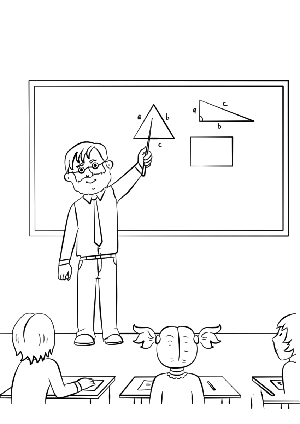 数学老师讲课简笔画图片