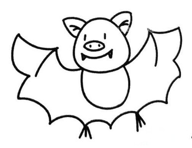 可爱蝙蝠简笔画