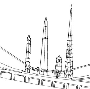 世界著名的建筑 塔橋簡筆畫