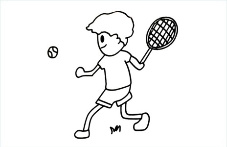 网球简笔画运动员图片