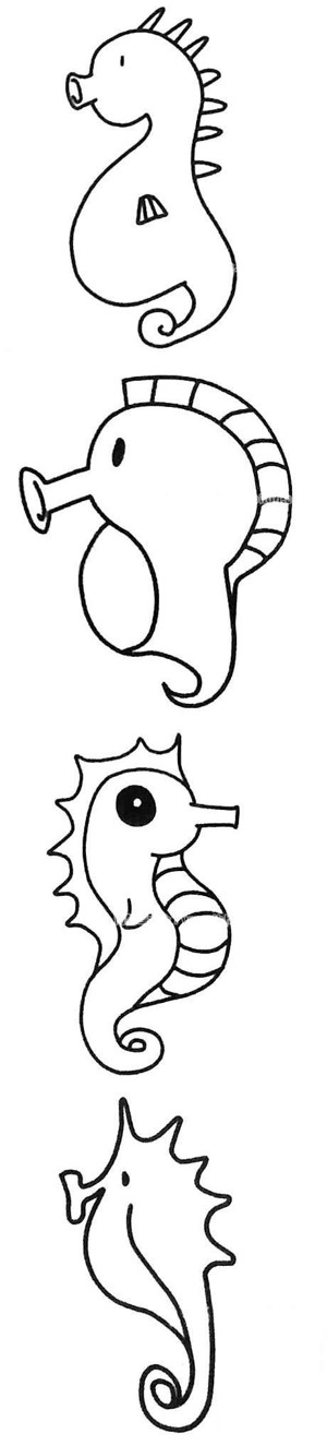 海马动物简笔画