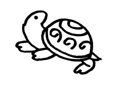 卡通小乌龟简笔画