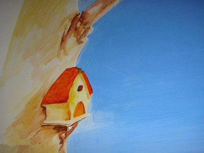 数字油画-树上的小房子