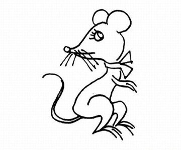 漂亮的小老鼠简笔画