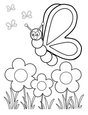 春天蝴蝶蜜蜂简笔画图片