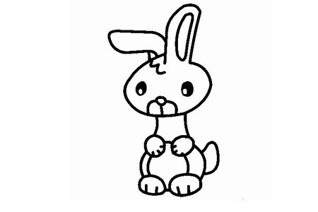 复活节兔子简笔画带颜色