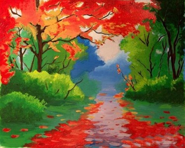 描写秋天景色的儿童画