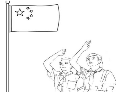 奥运会升国旗简笔画图片