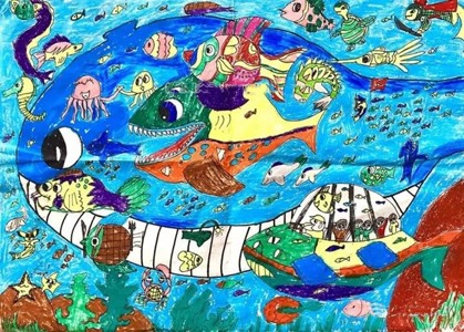 记忆中的海底世界儿童画