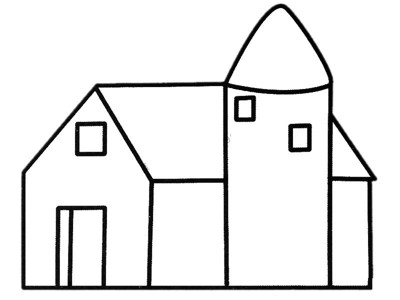 中性笔画 房子图片