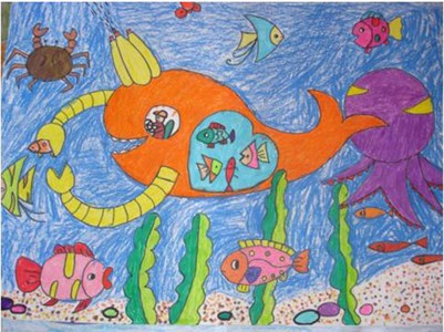 美丽的海底世界儿童画作品欣赏