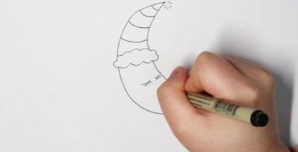 可爱月亮简笔画怎么画