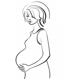 怀孕女士简笔画图片