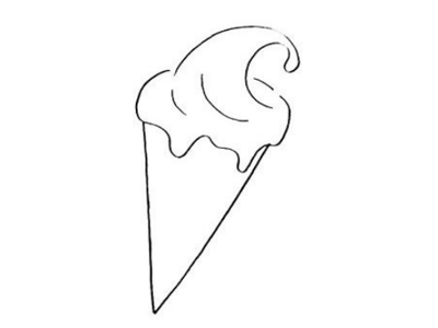 可爱带颜色冰淇淋简笔画教程画法
