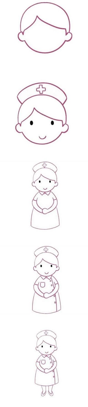 如何画美女护士