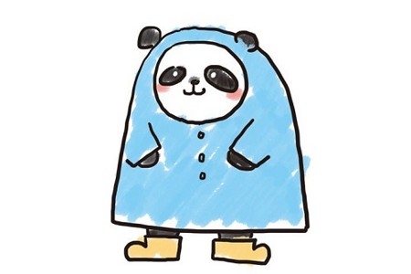 可爱大熊猫动物简笔画彩色图片大全上