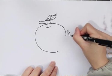 怎么画红色的苹果