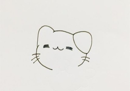 彩色可爱小猫简笔画一步一步教