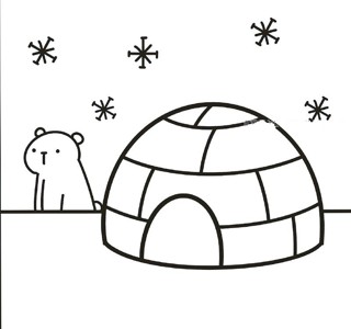 北极简笔画房子图片