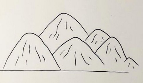 高山和河水简笔画怎么画
