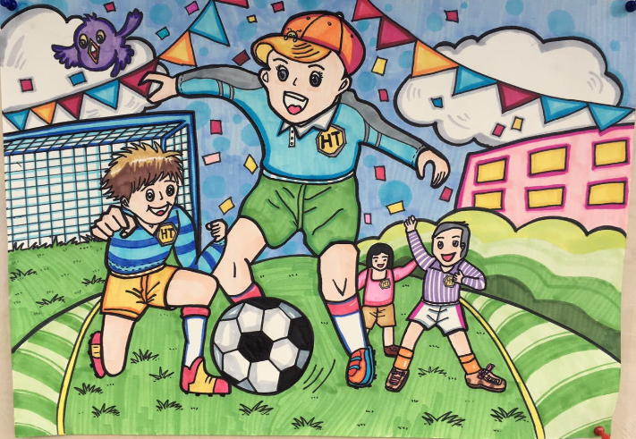 儿童踢足球画图片大全图片