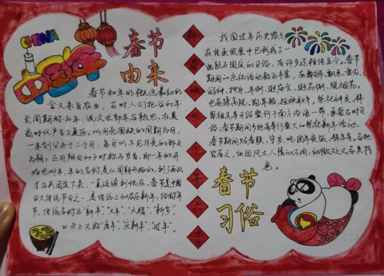 中国年_春节的由来和习俗手抄报