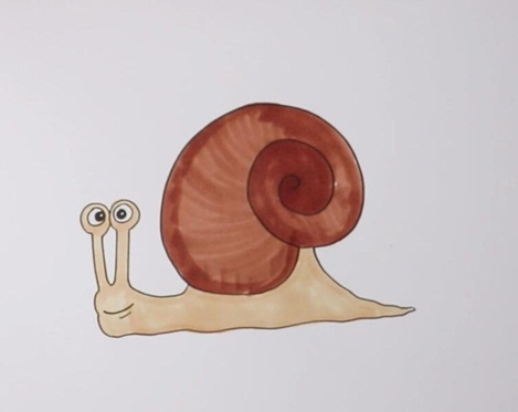 可爱带颜色的蜗牛简笔画怎么画（蜗牛简笔画图片）