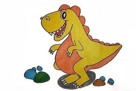 彩色恐龙儿童画图片
