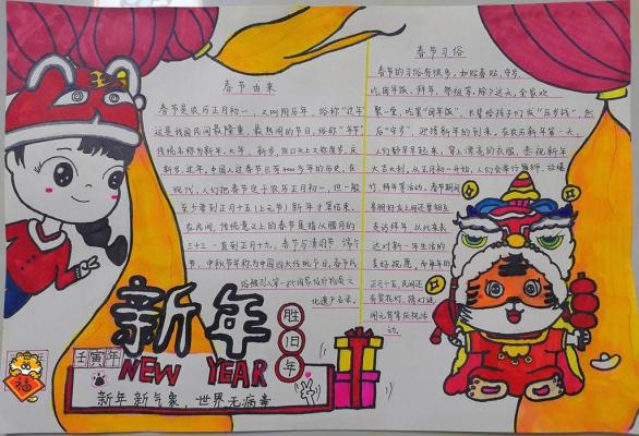 新年春节手抄报绘画图片