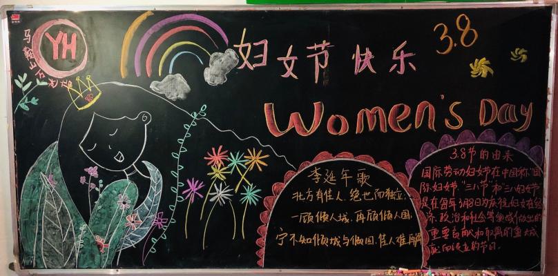 3.8Women's Day妇女节快乐黑板报图片