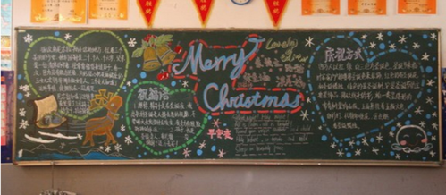 西方节日圣诞节精美黑板报