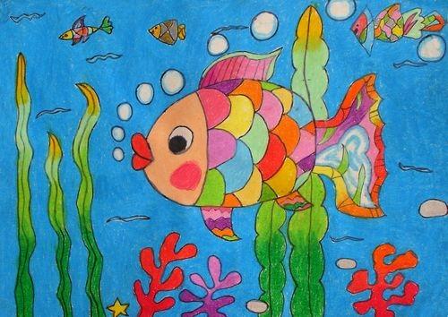 儿童画小鱼 儿童画鱼图片